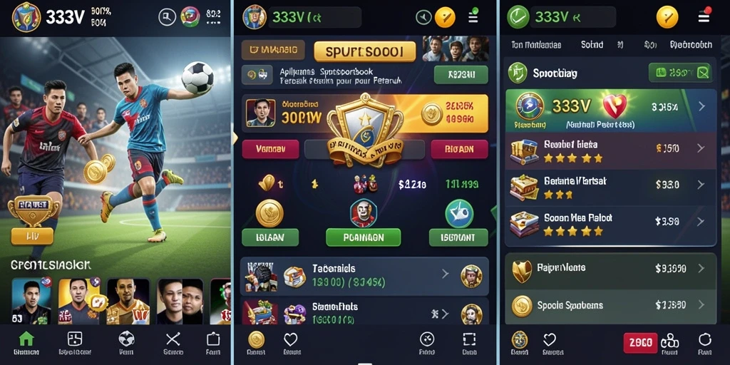 Tampilan menarik dari gameplay Sportsbook di 333V.