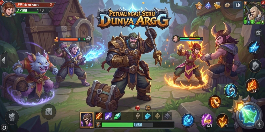 Tampilan menarik dari karakter bertarung dalam gameplay ARPG
