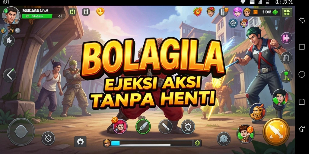 Screenshot gameplay BOLAGILA yang menunjukkan aksi seru.
