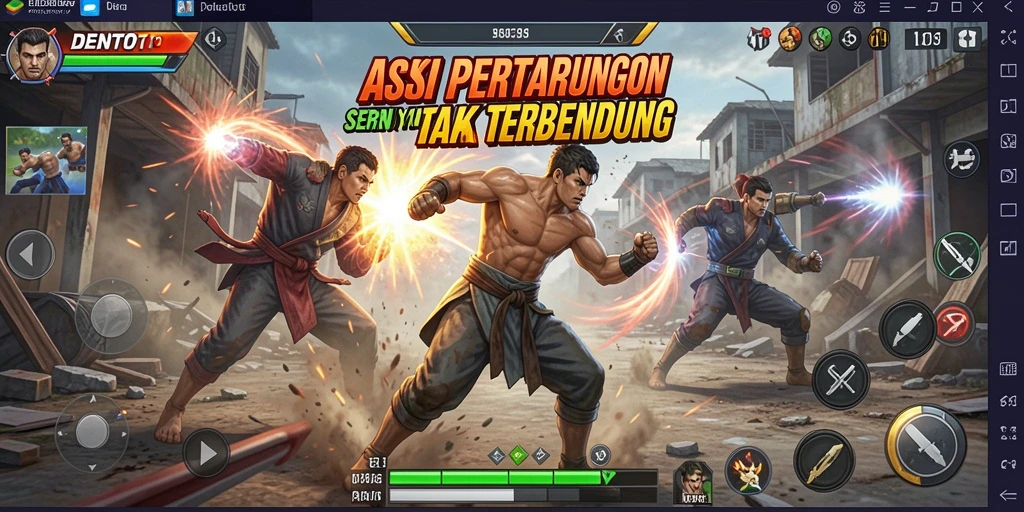 Tampilan gameplay DENTOTO yang penuh aksi dan seru.