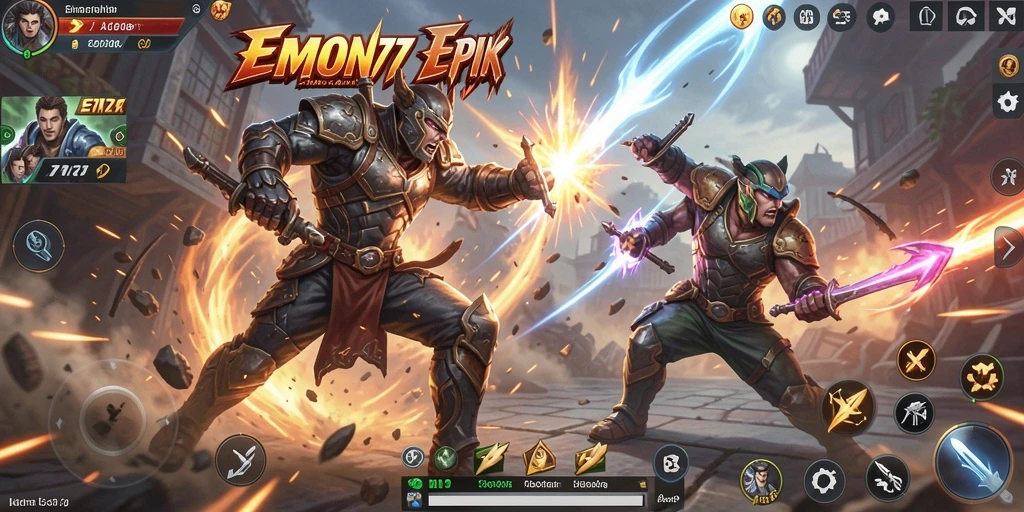 Screenshot EMON77 yang menunjukkan aksi gameplay seru.