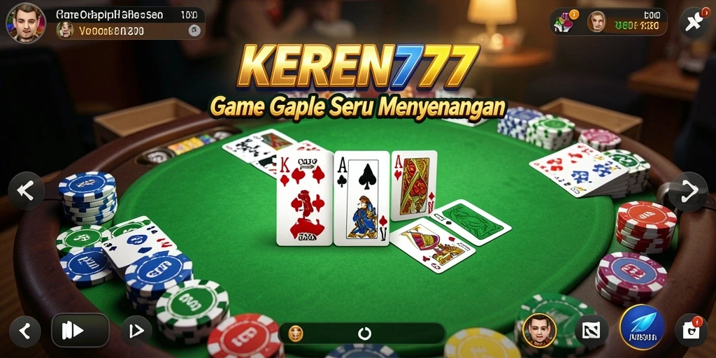 Screenshot gameplay seru di KEREN777, menampilkan keseruan bermain Gaple.