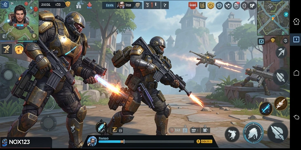 Tampilan gameplay NOX123 dengan strategi yang mendebarkan dan taktis.
