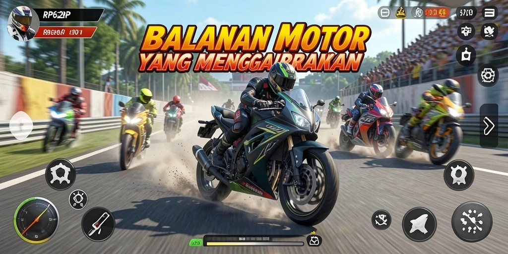 Gameplay seru dan mendebarkan di RP62RP dengan balapan motor yang menantang.