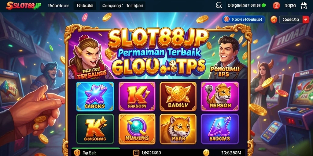 Screenshot menampilkan gameplay seru dari SLOT88JP dengan berbagai tema slot.